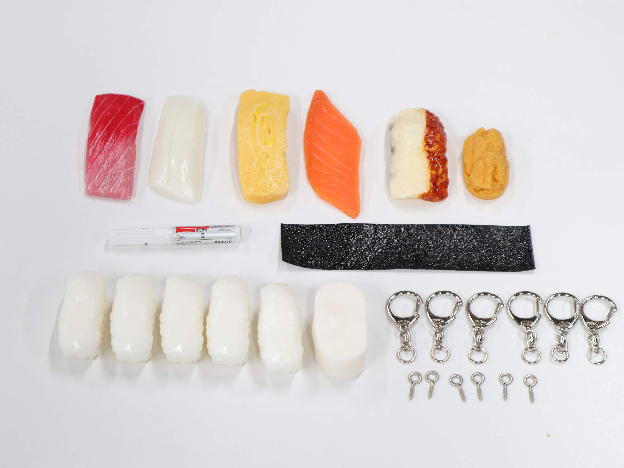 Amazon.co.jp: 食品サンプル 工作キット 寿司6カン うに キーホルダー